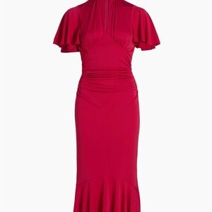 Cinq à Sept Vibrant Red Midi Dress